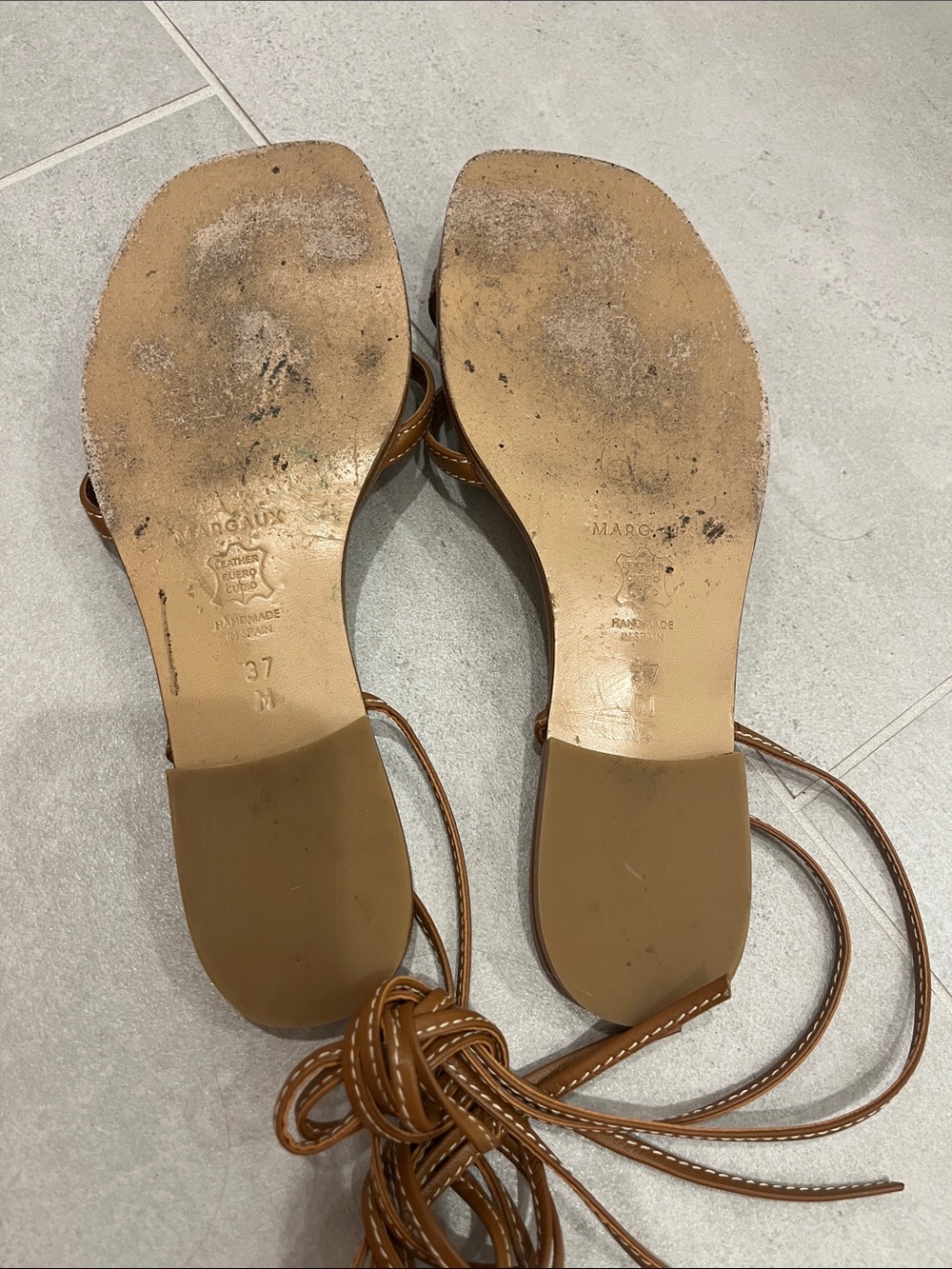 Margaux The Wrap Sandal Napa Saddle 37M / 7 M US Excellent used condition - Picture 9 of 16